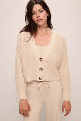 Recycled Cropped Cardigan Sweater