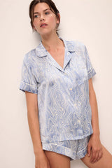 Inez Washable Silk Printed Short Pajama Set