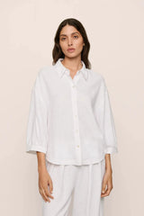 Relaxed Linen Blend Top