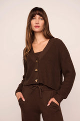 Recycled Cropped Cardigan Sweater