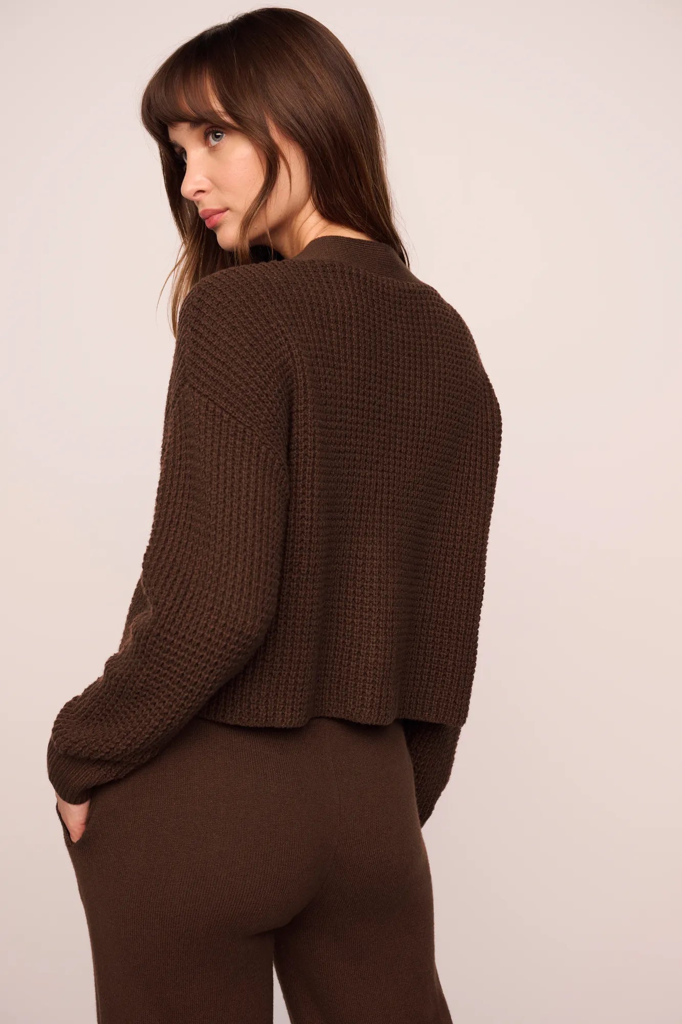 Recycled Cropped Cardigan Sweater
