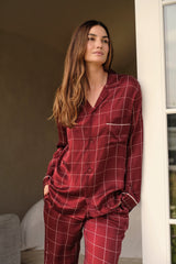 Eberjey x Lily Aldridge Inez Washable Silk Printed Long PJ Set