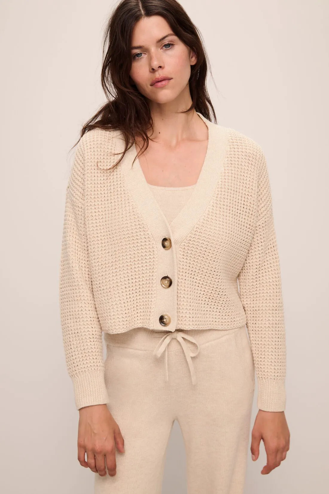 Recycled Cropped Cardigan Sweater