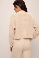 Recycled Cropped Cardigan Sweater