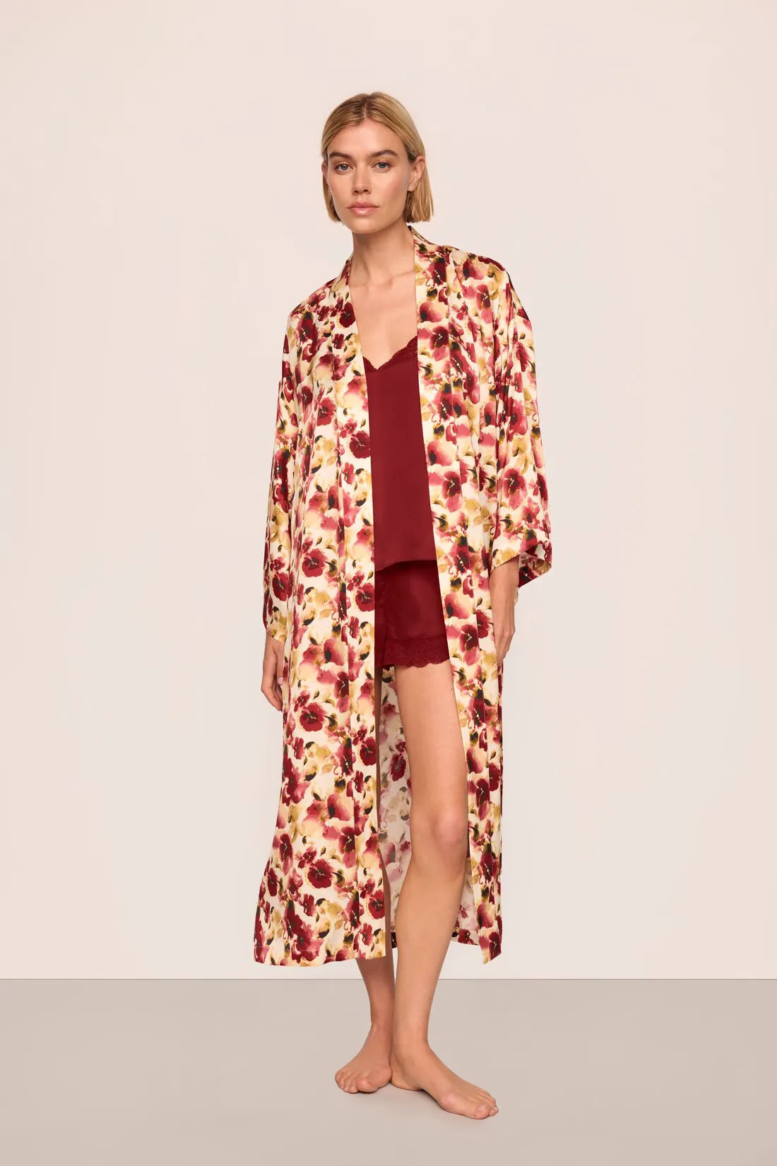 Eberjey x Lily Aldridge Inez Washable Silk Printed Robe
