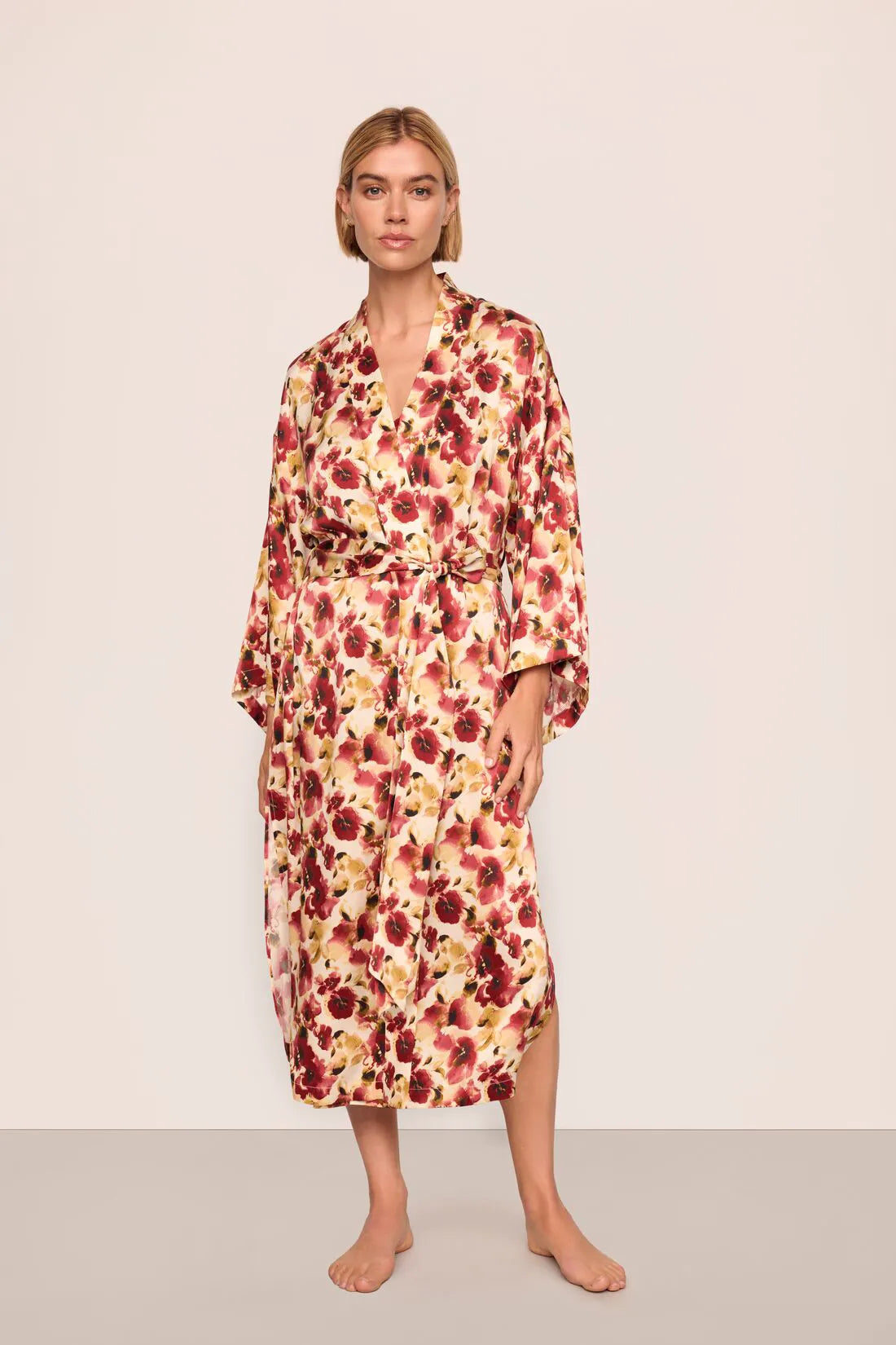 Eberjey x Lily Aldridge Inez Washable Silk Printed Robe