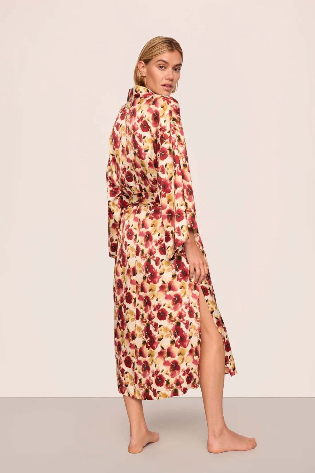 Eberjey x Lily Aldridge Inez Washable Silk Printed Robe