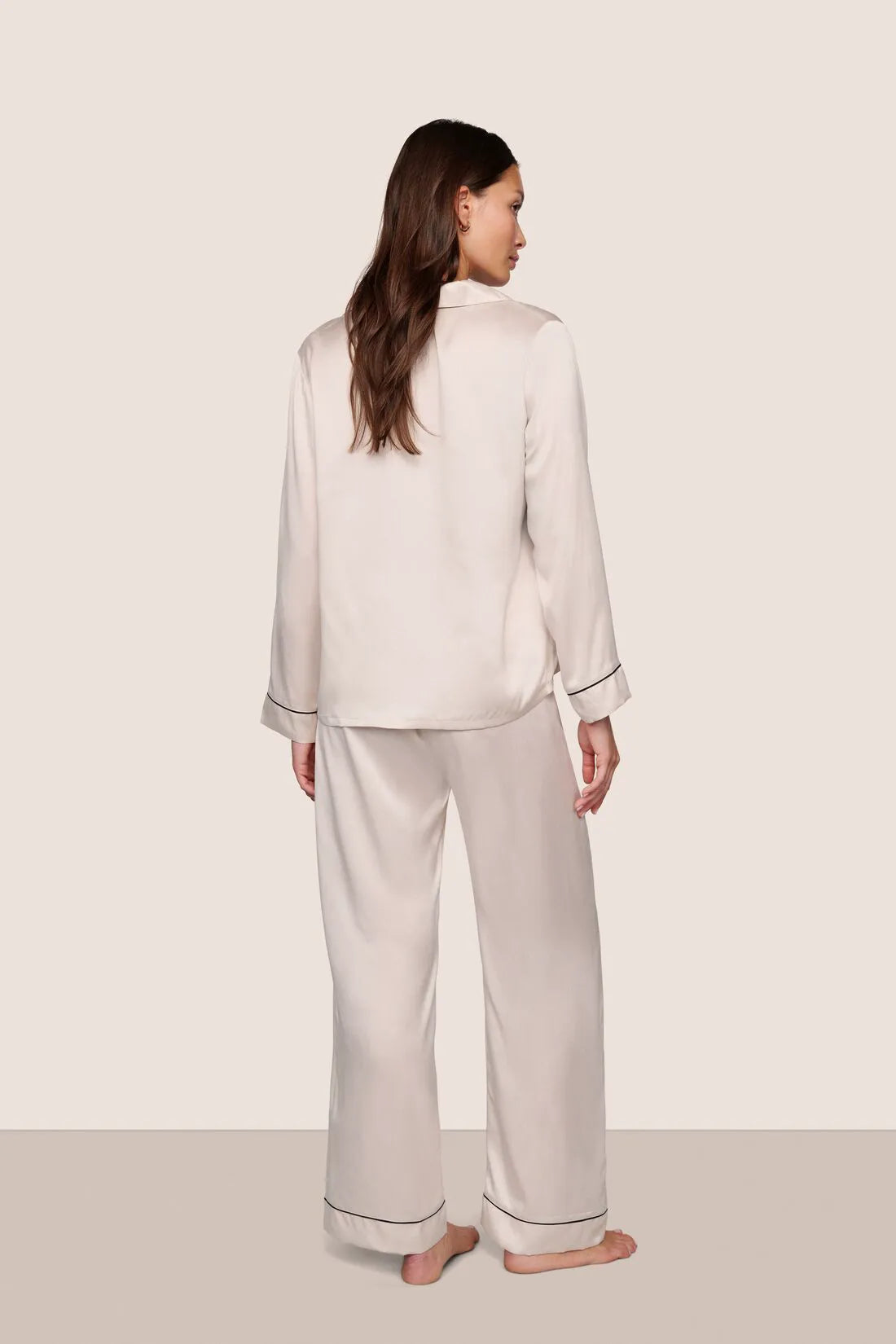 Inez Washable Silk Long Pajama Set