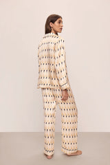 Inez Washable Silk Printed Long Pajama Set