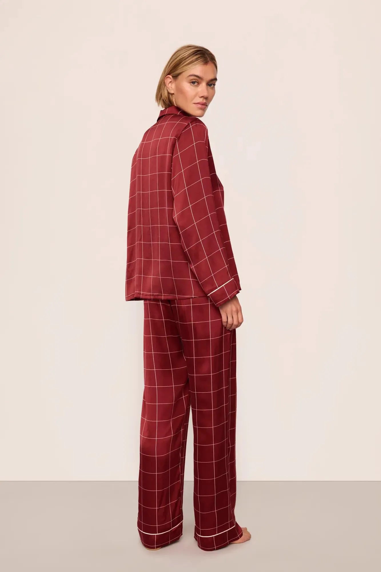 Eberjey x Lily Aldridge Inez Washable Silk Printed Long PJ Set