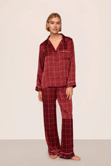 Eberjey x Lily Aldridge Inez Washable Silk Printed Long PJ Set