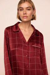 Eberjey x Lily Aldridge Inez Washable Silk Printed Long PJ Set