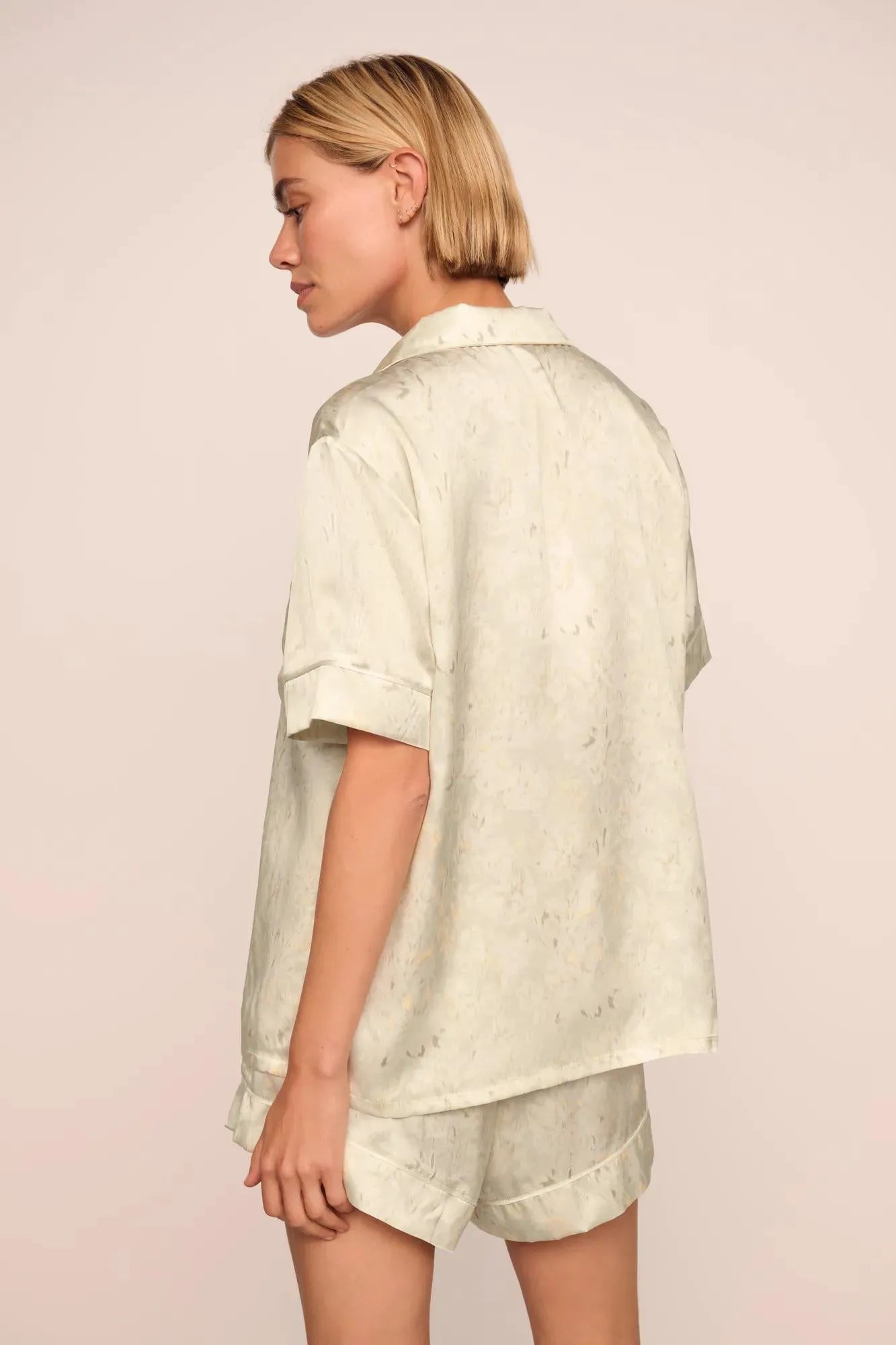 Inez Washable Silk Printed Short Pajama Set
