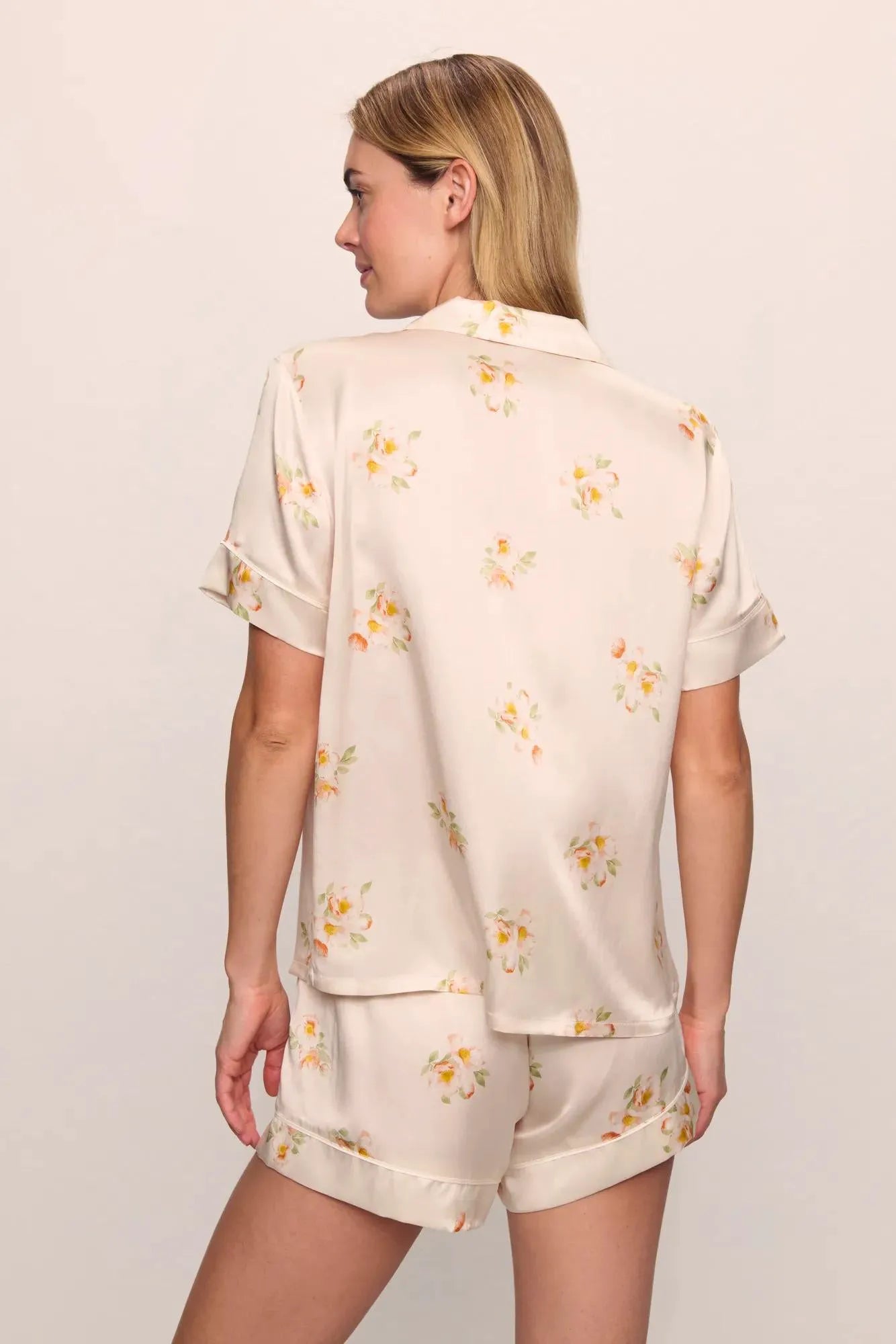 Inez Washable Silk Printed Short Pajama Set