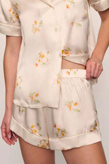 Inez Washable Silk Printed Short Pajama Set