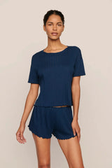 Pointelle Short Sleeve Tee