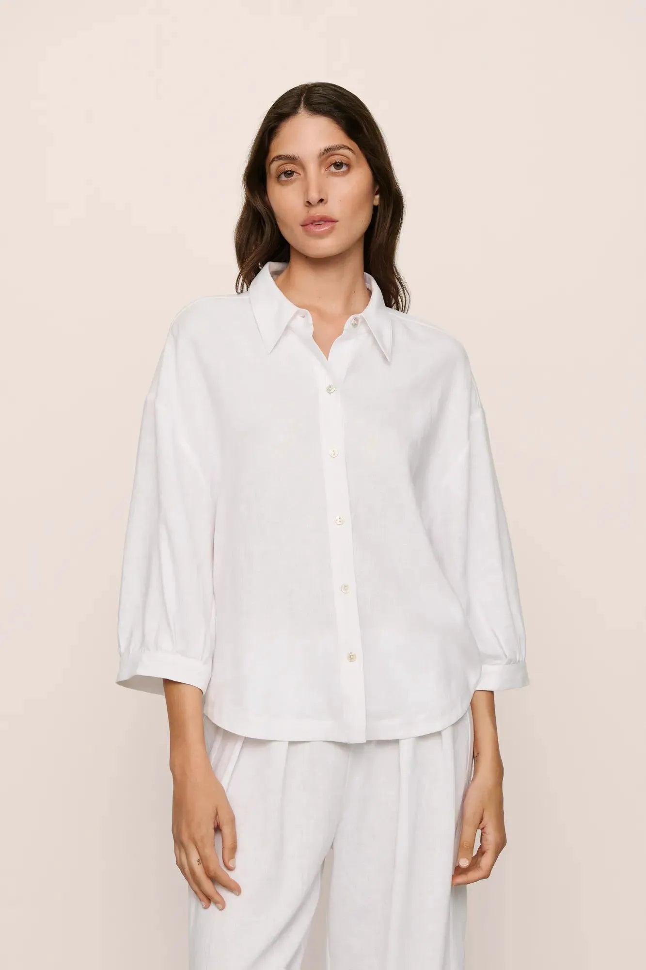 Relaxed Linen Blend Top