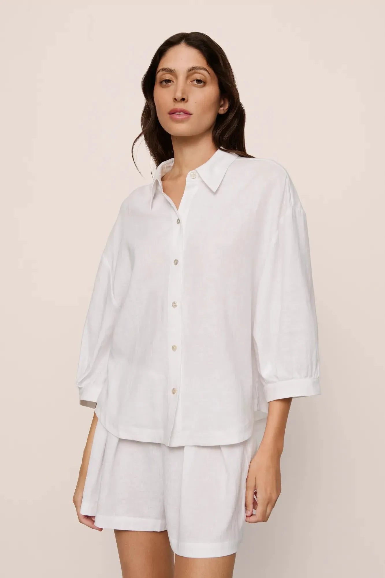 Relaxed Linen Blend Top
