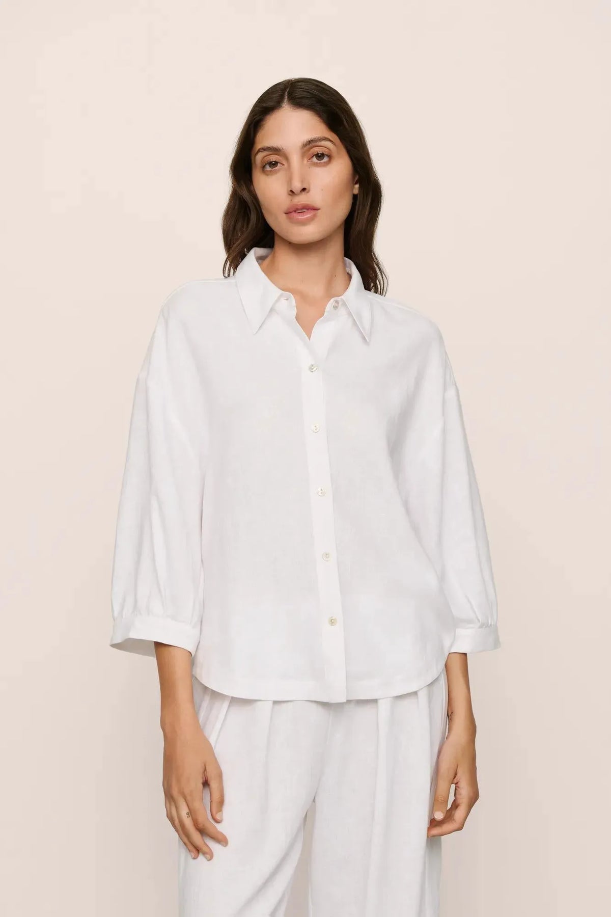 Relaxed Linen Blend Top